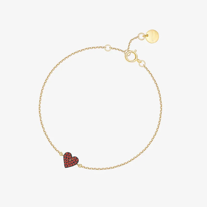 

Fashion Brand 925 Sterling Silver Yellow Gold Color Love Heart Bracelet Micro Cubic Zirconia for Women Gifts Fine Jewelry
