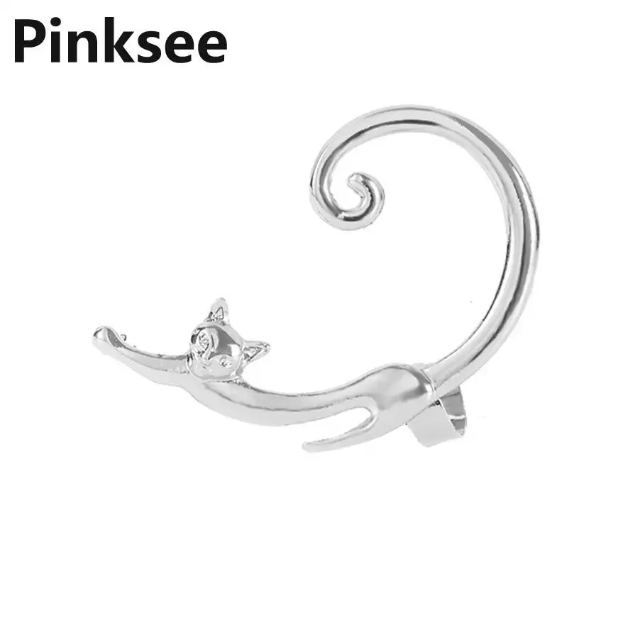 EC Silver 1 шт.,, длинные серьги в форме трубки, простые клипсы, хрящи, серьги для женщин, панк, не пирсинг, ювелирное изделие, серебро, золото, цвет - Окраска металла: EC Silver