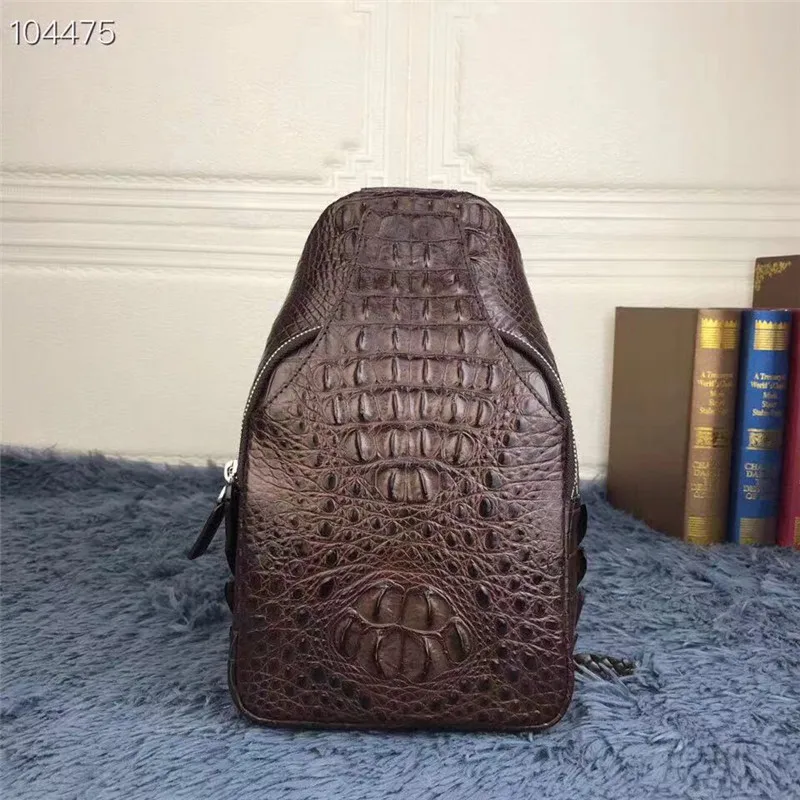 Деловой стиль, натуральная кожа аллигатора, Мужская маленькая нагрудная сумка, настоящая крокодиловая кожа, мужская сумка через плечо, сумка-мессенджер