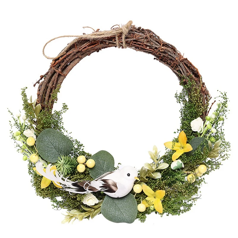 

Easter Wreath Artificial Eucalyptus Small Bird Wreath for Front Door Wall Window Wedding Party Farmhouse Home Decor
