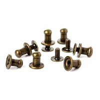 100sets 8mm bronze solid alloy round head stud spot screwback craftleather bag belt chicago button screw nail rivet