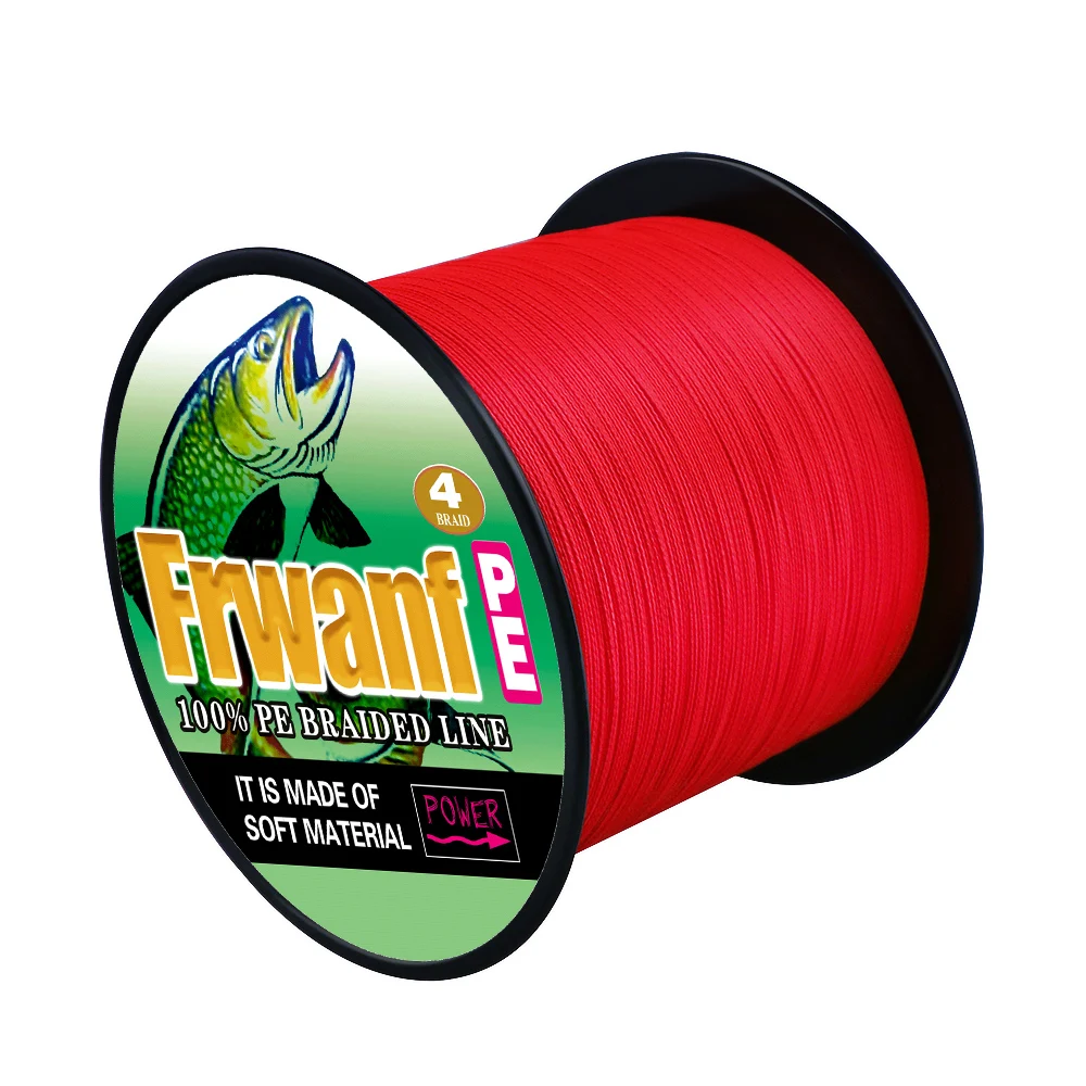 

Red color never come off braided fishing line 1500M 2000M Super pe wire fishing cord 4 Strands 2 4 6 100LBS test 0.06 0.08 0.1mm