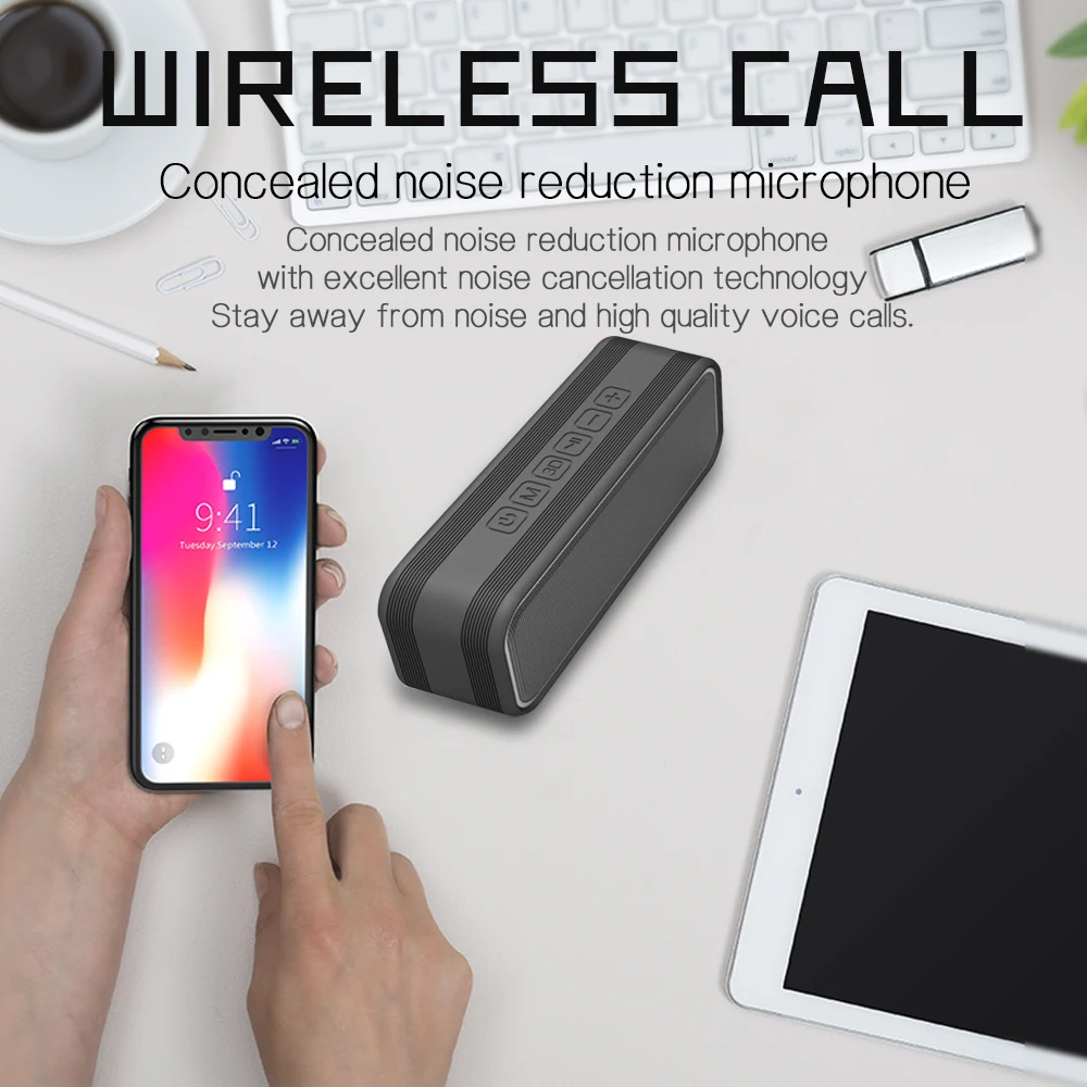 Мощная портативная Bluetooth-колонка сабвуфер водонепроницаемый музыкальный центр с