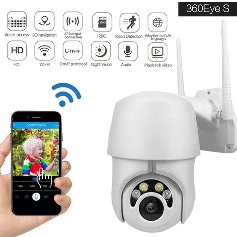 IP-камера купольная 1080P 2 Мп Wi-Fi PTZ IP66 | Безопасность и защита