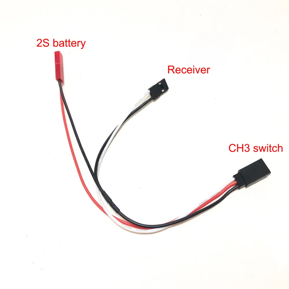 

​ 2S Cable Connector High Current CH3 Remote Control Switch Board Light Module for RC Model Car Modification