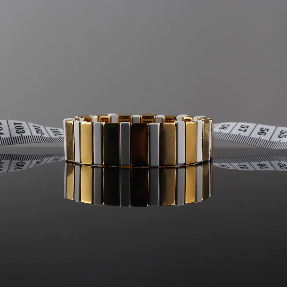 Золотая эмаль браслет в богемном стиле эластичный Молодежный Штабелируемый Tila