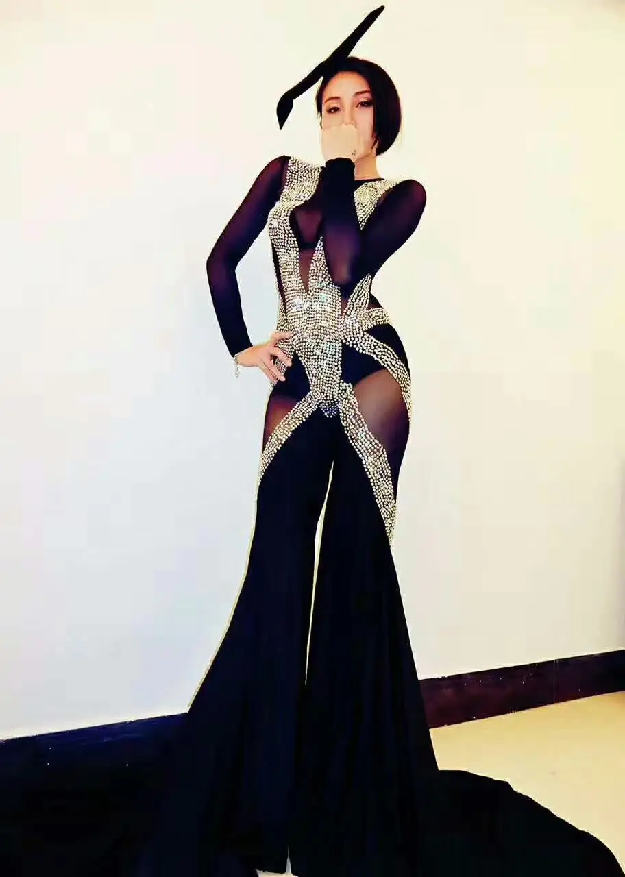 Модный сексуальный женский черный облегающий комбинезон элегантный боди в стиле