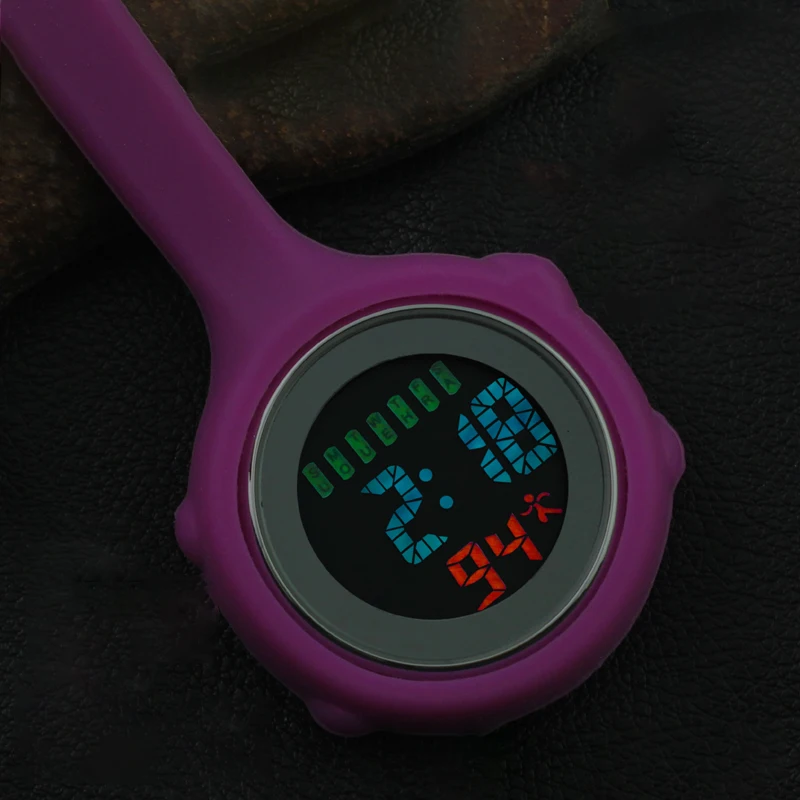 

FOB Pocket Nurse Watch Silicone Digital Nurse Watches Brooch Lapel Medical Clock Gift for Nursing Doctor Hospital Clock Unisex