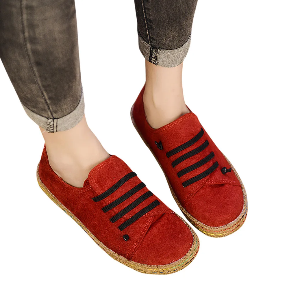 

Women's flat shoes Ladies Soft Flat Ankle Single Shoes Female Suede Leather Lace-Up Boots Zapatos Mujer dropshipping L076