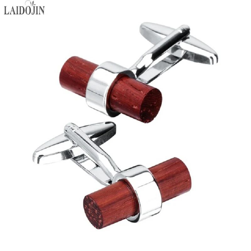 LAIDOJIN Wood Cufflinks for Mens High Quality Shirt Cuff buttons Cuff links Brand Fashion Jewelry Fine Business Gift Abotoaduras