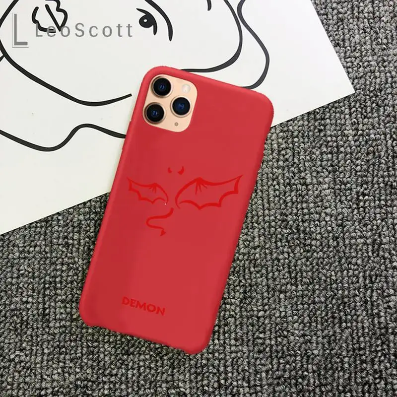

Demon Angel Couple BFF Cartoon Phone Case Candy Color for iPhone 11 12 mini pro XS MAX 8 7 6 6S Plus X 5S SE 2020 XR