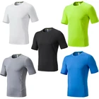 Синяя мужская Спортивная футболка с коротким рукавом и круглым вырезом