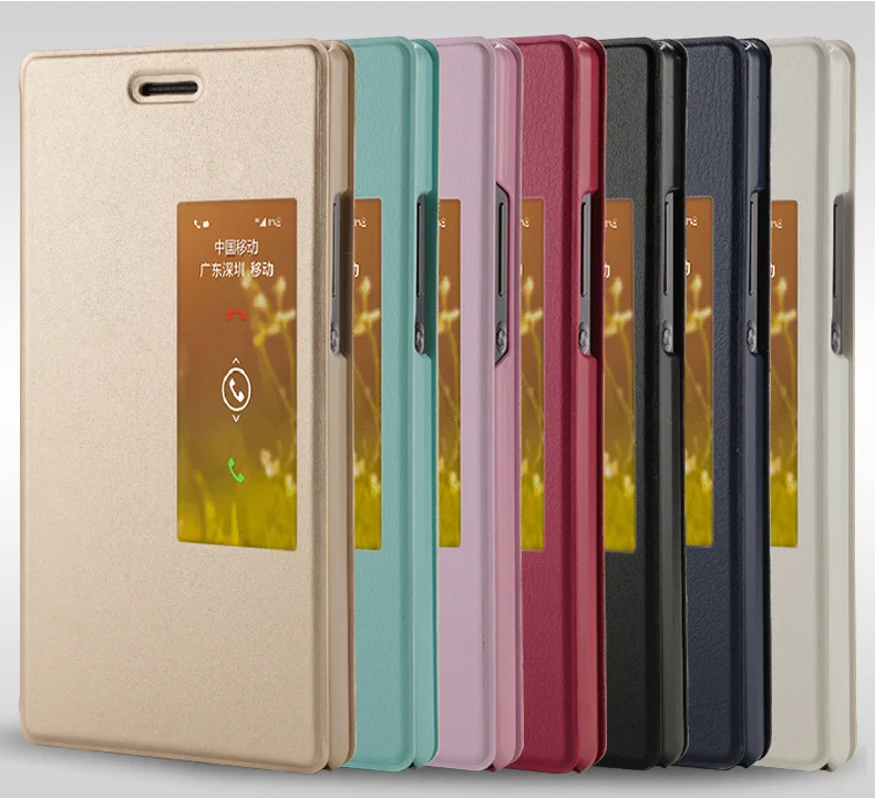 Деловой чехол для huawei P20 Pro P10 P9 Plus P8 Ascend P7 чехол из искусственной кожи откидной Чехол с окошком чехол для телефона противоударный чехол