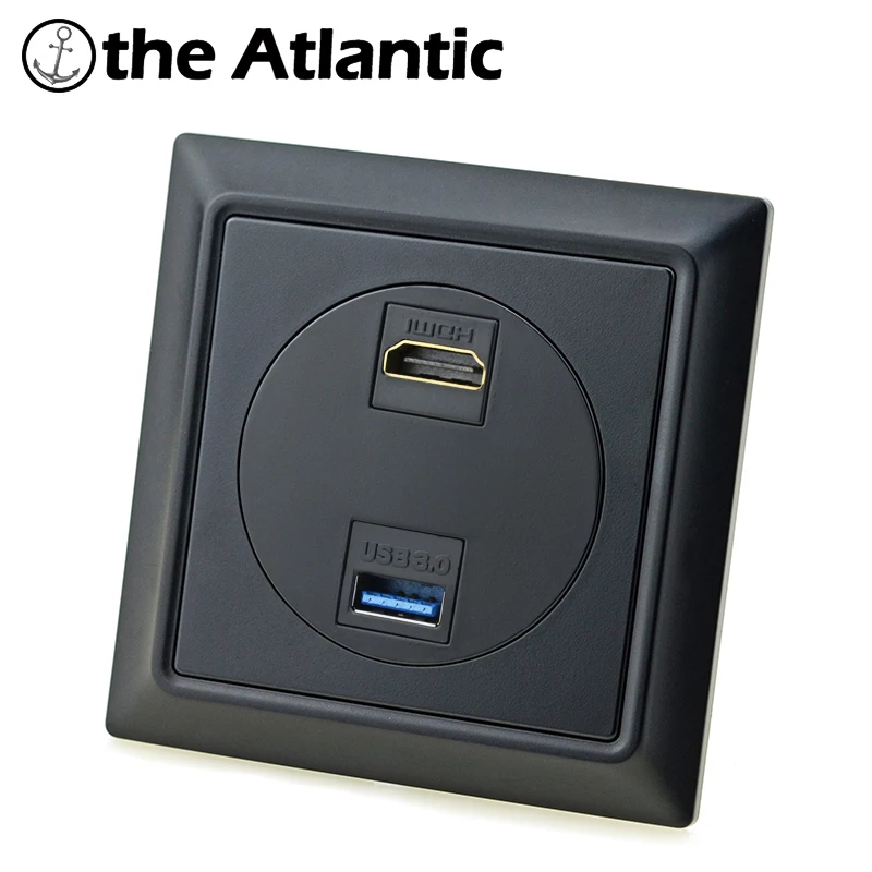 Настенная розетка Atlectric с двумя разъемами HDMI и USB для передачи