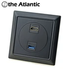 Настенная розетка Atlectric с двумя разъемами HDMI и USB для передачи данных