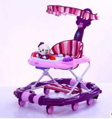 

Baby Walker Multi-function Folding Rock Music Baby Scooter Young Child Car Rollover Carriage with Baby Toys Walkers for Babys