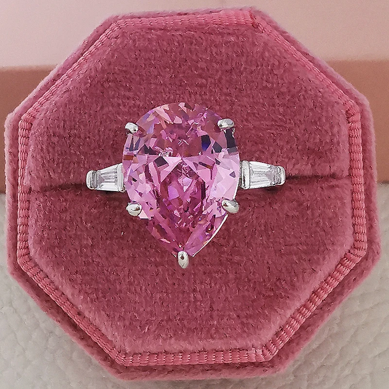 2022 new products luxury pink oval silver color designer engagement ring for women lady anniversary gift jewelry wholesale R5234 | Украшения