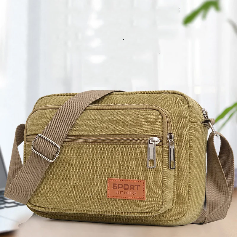 Men Canvas Shoulder Bags Casual Tote Travel Men's Crossbody 