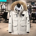 Рабочая одежда, пуховик для мужчин, новинка зимы 2021, пуховик для влюбленных, мужской пуховик средней длины, толстый мужской пуховик с капюшоном