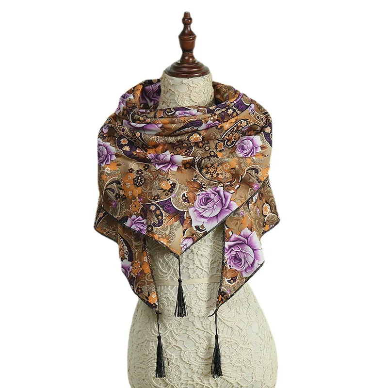 

Winter Warm Cashmere Triangle Scarf Women Retro Brand Russian National Scarves Bohe Style Paisley Pashmina Shawls Bufandas