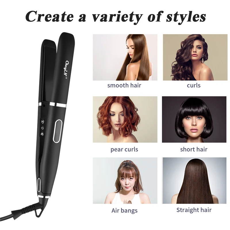 

CkeyiN Professional Hair Straightener Curler Hair Iron Negative Ion Infrared Hair Straighting Curling Corrugation Styling Tool