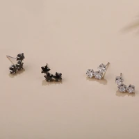 sa silverage fine jewelry 925 sterling silver star crystal stud earrings aaa zirconia 925 silver earrings for woman