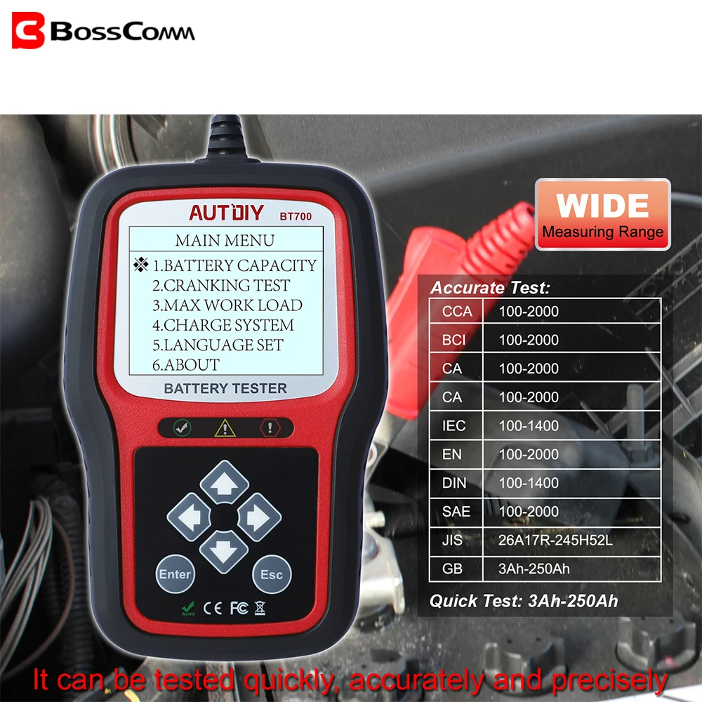 Автоматический автомобильный рычаг управления Батарея Тестер 12/24V автомобиль