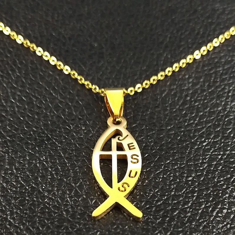 Модные сандалии с закругленным Иисуса из нержавеющей стали Necklacese женские