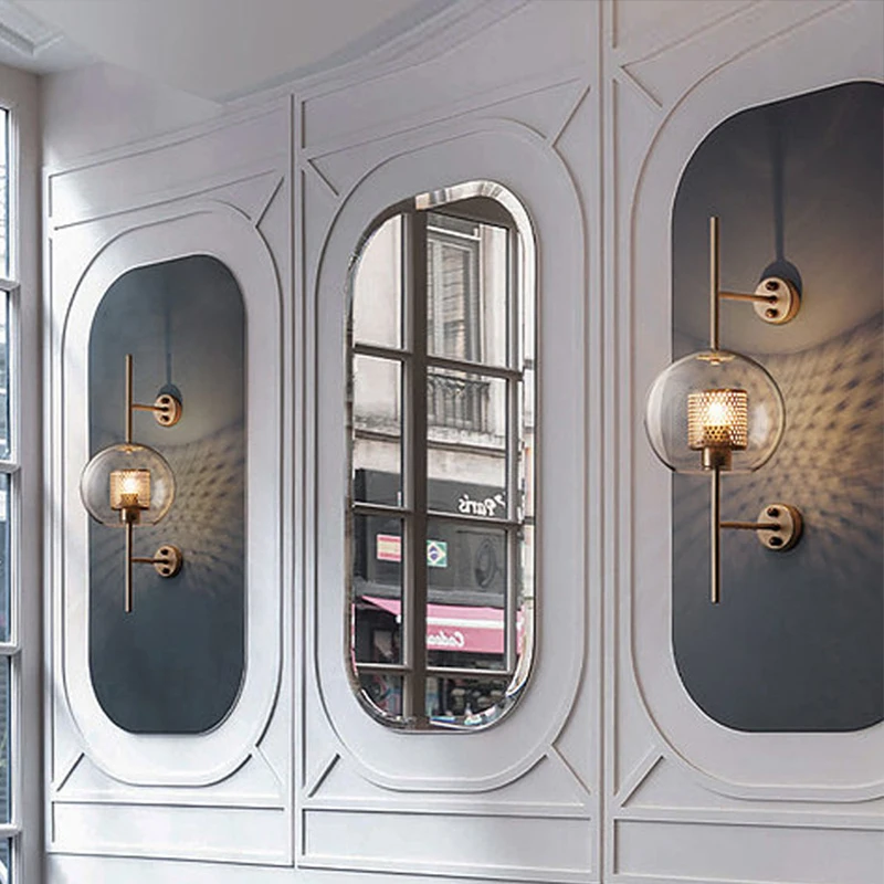 Винтажный стеклянный настенный светильник Промышленный Настенный бра Лофт