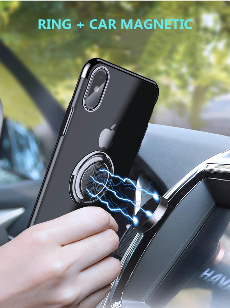 Покрытие чехол для телефона iPhone XR XS Max магнитное крепление в виде кольца на палец 7