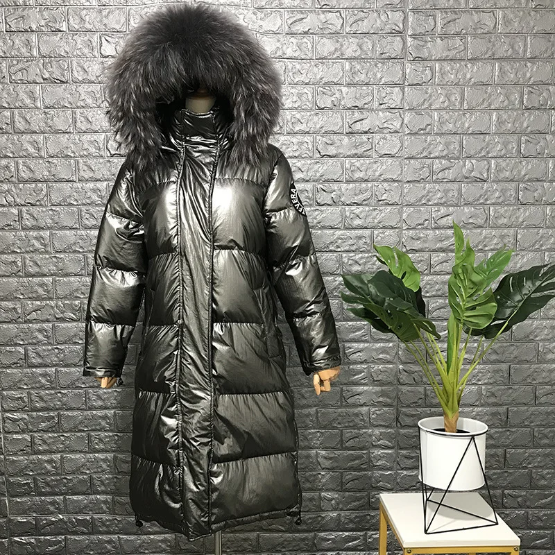 90% белые пуховики на утином пуху 2019 зимняя куртка для девочек плотное длинное