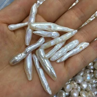 new toothpick shaped white freshwater pearl beads simple and stylish diy jewelry gift size 5x10 8x30mm