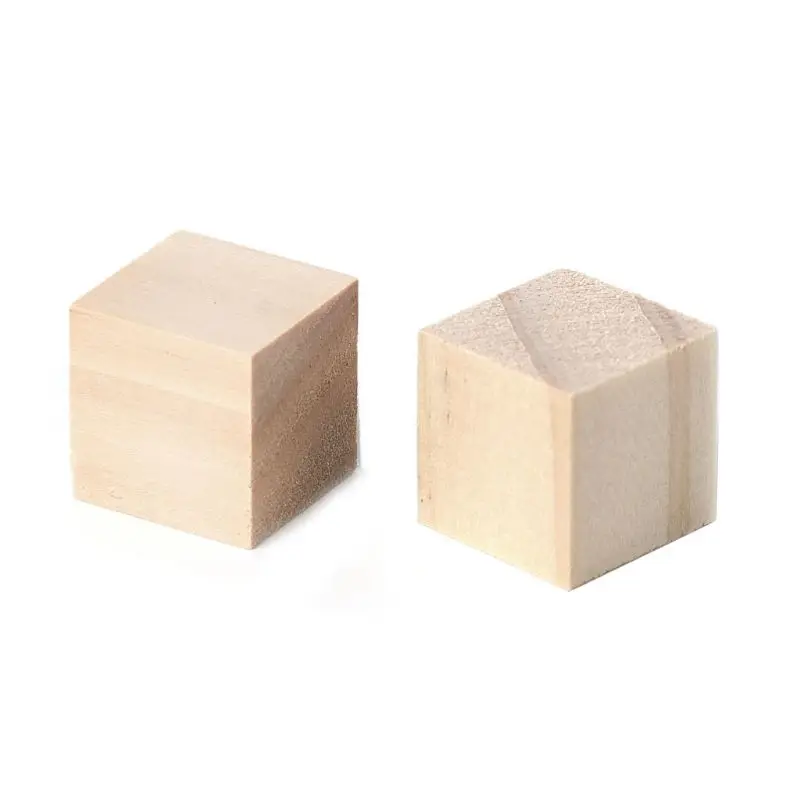 

49pcs Craft Wooden Cubes 3/5 inch Wood Blocks DIY Handmade Model Kids Toys D2TC