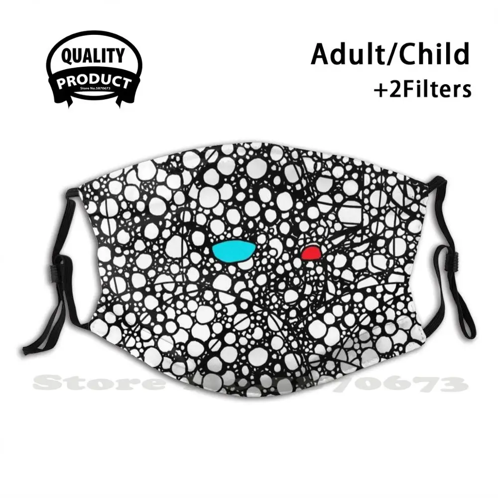 Пузырьковая головка 3D Красная таблетка синяя Противопыльный фильтр для мужчин