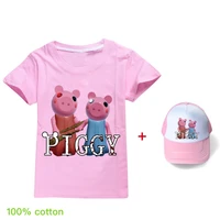 summer childrens boy cartoon robloxing piggy cute t shirt 3d printed girl street clothing kids clothes baby t shirt o neck