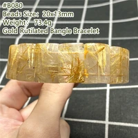 top natural gold rutilated quartz bracelet jewelry for women men wealth crystal gift 20x13mm beads titanium stone strands aaaaa