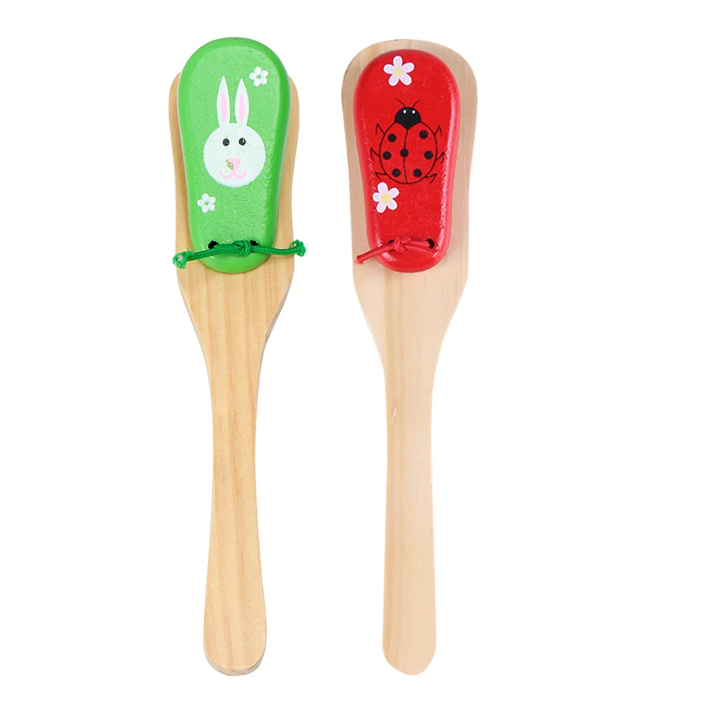 

2Pcs Children Percussion Baby Castanets Plaything Musical Early Educational