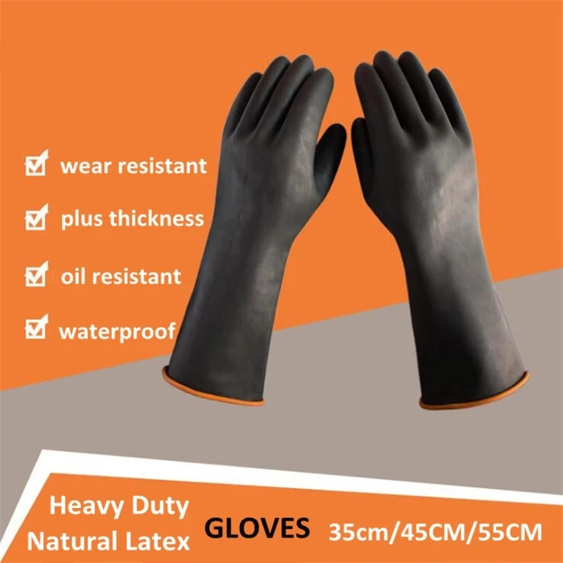 

Heavy Duty Chemical Resistant Rubber Gloves Labor Acid Oil Resistant Latex Gloves For Home Industry Work Safety Protection Glove