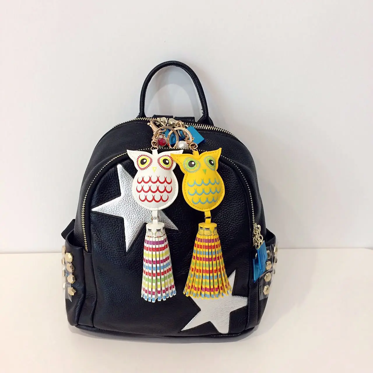 Сумка брелок мода 2021 кожаные сумки с кисточками в виде совы аксессуары подвески