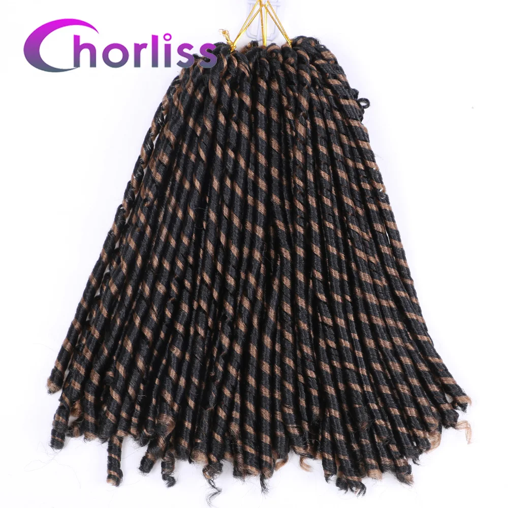 T Light Brown Мягкие искусственные локоны в стиле Crochet косички Ombre Jumbo Dread прическа африканская цветная синтетическая косичка наращивание волос черный коричневый Locs - Цвет: T Light Brown