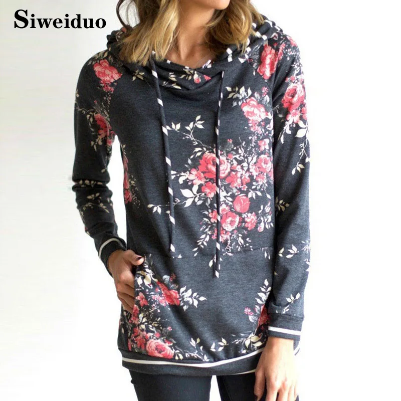 Женская толстовка с капюшоном принтом розового цвета Осень зима 2017 повседневные