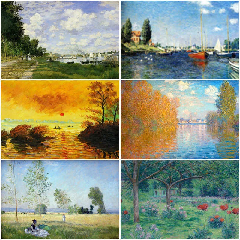 5D алмазная живопись для творчества OUYIJIA Monet пейзаж полноразмерная круглая