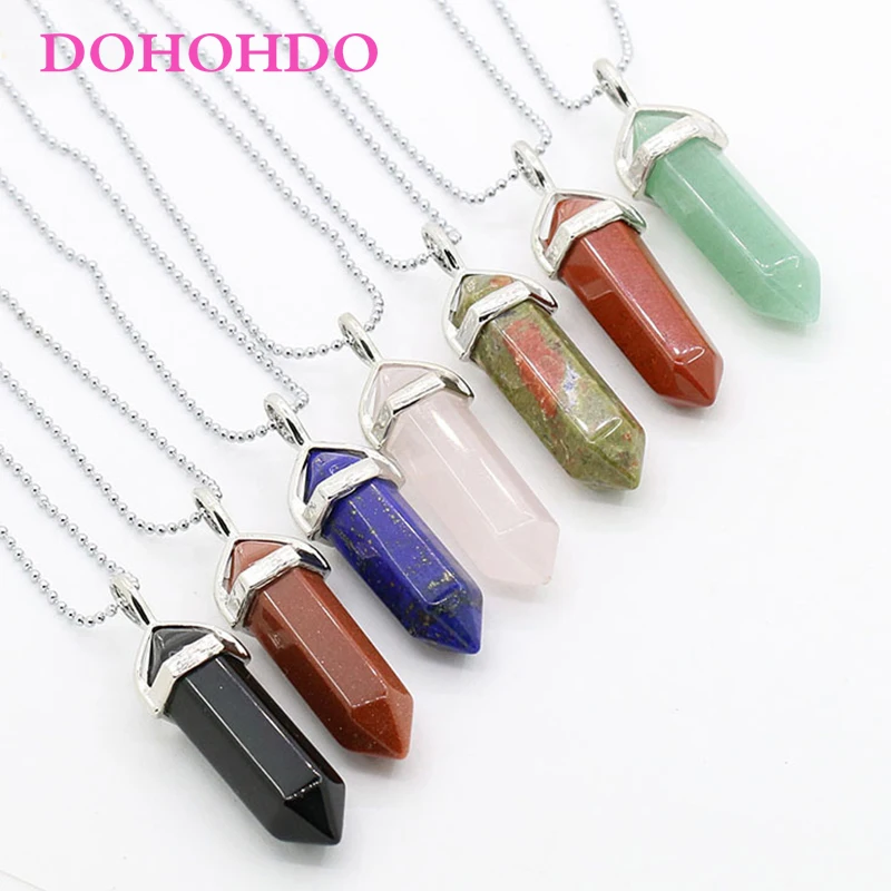 Ожерелье DOHOHDO с шестигранной колонкой из натурального камня для женщин и мужчин, 2021