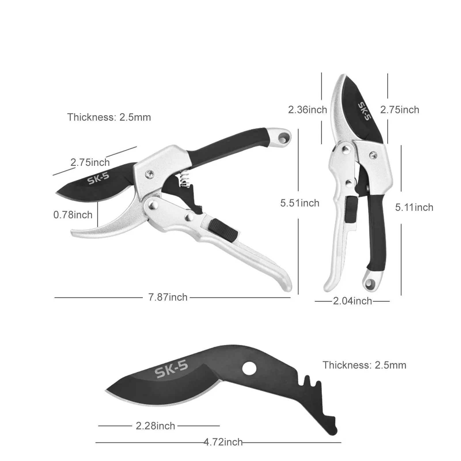 

Secateurs SK-5 Steel Blade Pruning Shears Gardening Pruning Scissors Bonsai Cutters Gardening Tool Kit for Plants Rose Flowers