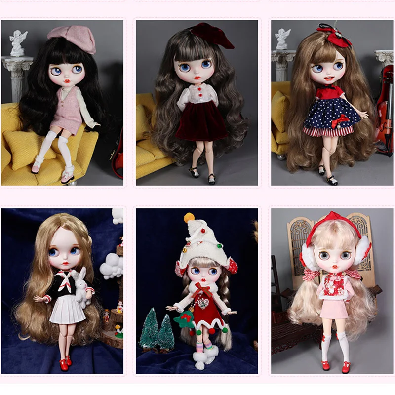 Кукла Blyth 1/6 BJD Joint Body Matte Face Spray Макияж включая одежду парик обувь руки полный