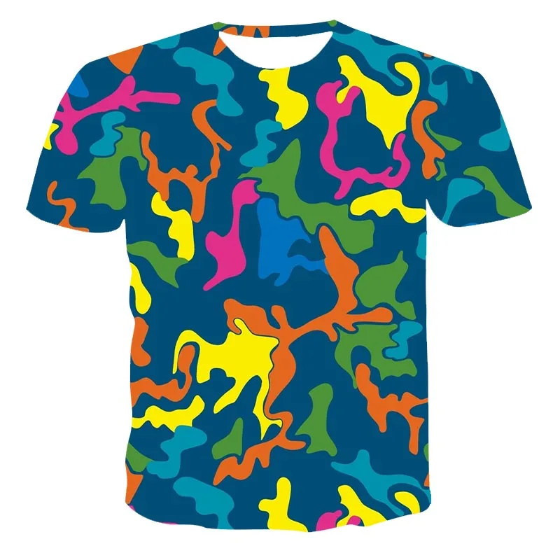 

The fashion leisure popular new camouflage design 3D printing T-shirt Men's versatile T-shirt personality round neck 2020xxs-6xl