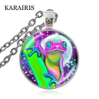 karairis new arrival fashion frog necklace handmade glass dome pendant frog jewelry picture girls boy necklace 2020