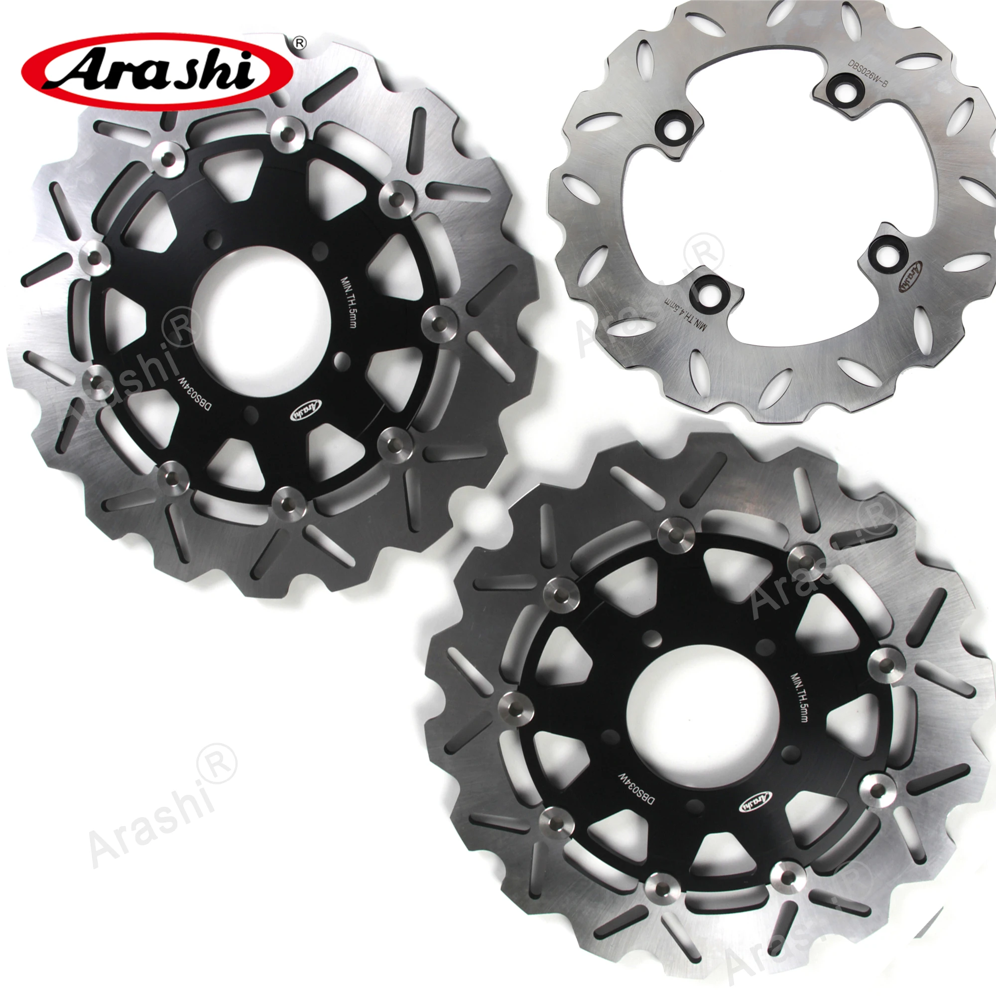 ARASHI ER6F Front Rear Brake Rotors Disc Set For KAWASAKI ER-6F ER650F 2006-2015 2007 2008 2009 2010 2011 2012 2013 2014 | Автомобили и