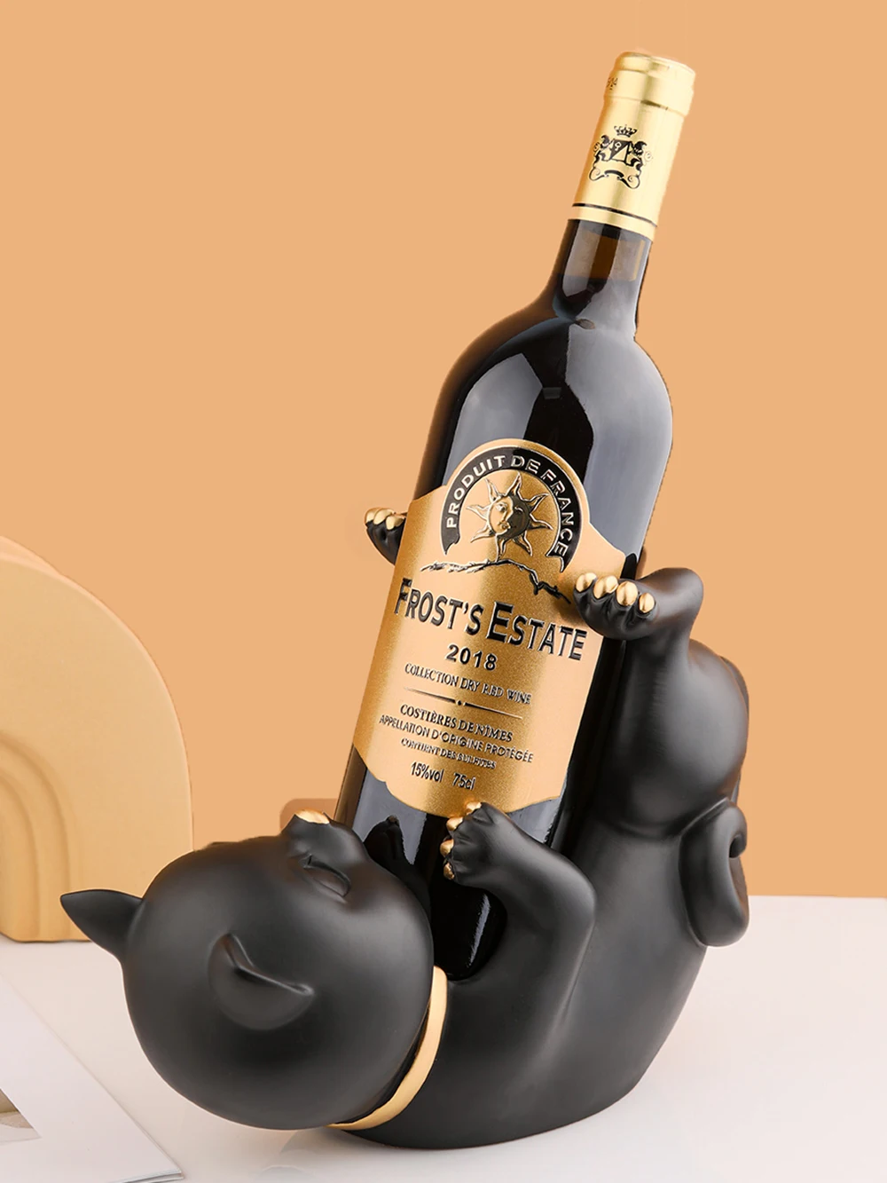 Creative Lying Cat Sculpture Resin Figurine Wine Rack Holder Shelf Stand Home Living Room Office Decoration Craft Gift | Дом и сад