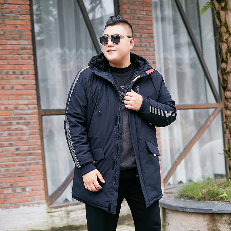 Новинка 2019 модное зимнее пальто размера плюс 10XL 8XL 7XL 6XL 5XL с капюшоном Мужская